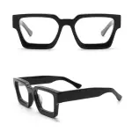 Premium Vintage Square Acetate Eyeglass Frames – Designer Brand Style for Men & Women